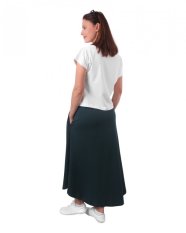 Lange rok met zakken Linda, flessengroen