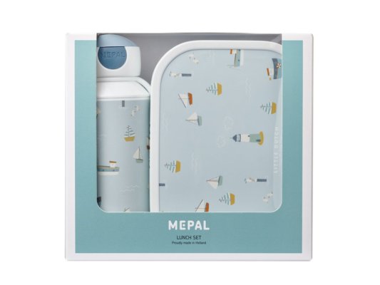 LITTLE DUTCH Svačinový set (láhev 400ml+box) Námořnický záliv