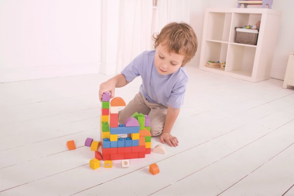 Bigjigs Baby Blocs de Connexion en Bois Ensemble Primaire