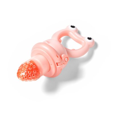 BABYONO Silikon-Schnuller zum Füttern von Frog Pink ab 6 Monaten