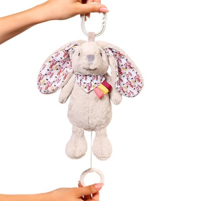 BABYONO Hračka hudební na C kroužku Zajíček Milly 0m+