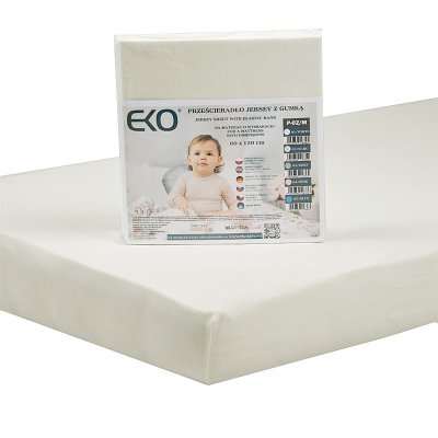 EKO Laken mit Gummijersey beige 120x60 cm