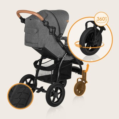 LIONELO Sportkinderwagen Annet Tour Grey Stone
