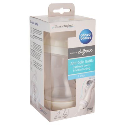 CANPOL BABIES Babyfles met brede hals, anti-koliek S-Shape 200ml