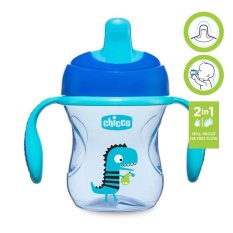 CHICCO Taza de entrenamiento con asas 200 ml azul 6m+