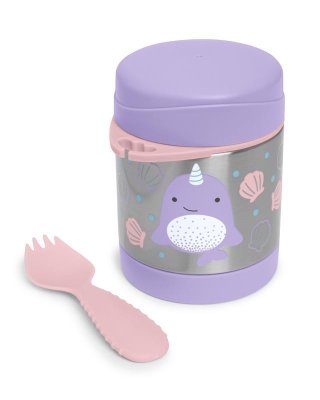 SKIP HOP Zoo Thermosbehälter für Lebensmittel mit Löffel/Gabel Narwal 325 ml, 3J+