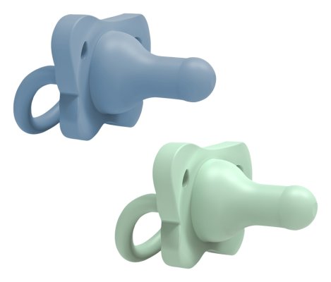 DR.BROWN'S Smoczek HappyPaci 0-6m 2 szt., niebieski/zielony (PS12008)