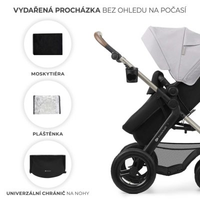 KINDERKRAFT Kombikinderwagen Moov 2 Air 3in1 Moonlight Grey