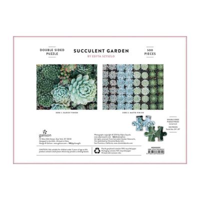 Galison Doppelseitiges Puzzle Sukkulenten 500 Teile
