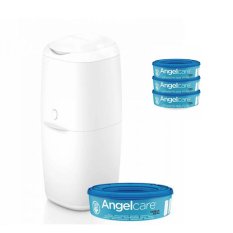 ANGELCARE Cesta para pañales Classic + 1 cartucho + cartuchos de repuesto 3uds