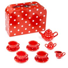 Bigjigs Toys Rot gepunktetes Teeservice