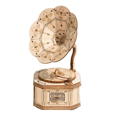 RoboTime 3D houten modelbouwpakket Antieke grammofoon