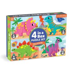 Mudpuppy Puzzle Dinozaury zestaw 4 w 1