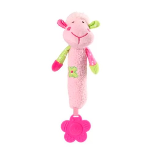 BABYONO Pfeifspielzeug mit Beißring Sweet Lambie rosa