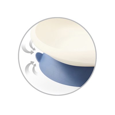 BABYONO Schüssel mit Saugnapf und Löffel blau 230 ml 6m+