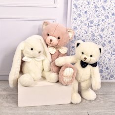 Doudou Histoire d´Ours Pluszowy miś z granatową muszką 30 cm