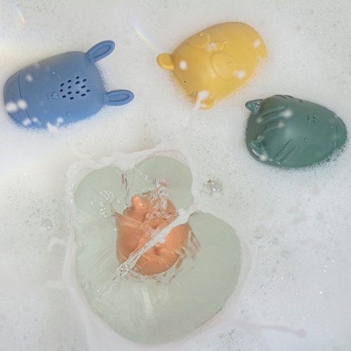 PETITE&MARS Silicone bath toys AMIGOS 4 pcs 6m+