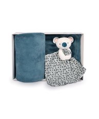 Coffret cadeau Doudou Koala heureux Yoca plaid et lange