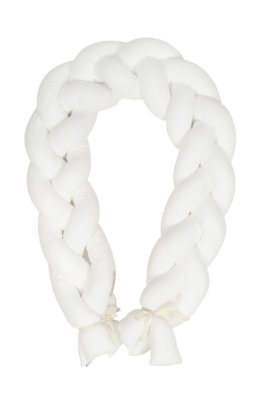 BABYMATEX Nestchen Baumwoll Musselin geflochtenes Zopf - Weiß 200 cm