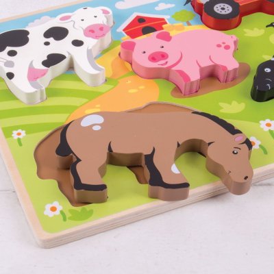 Bigjigs Toys Vstavljiva sestavljanka kmetija