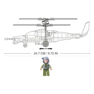 Sluban Model Bricks M38-B0752 Kampfhubschrauber Ka-50 Black Shark