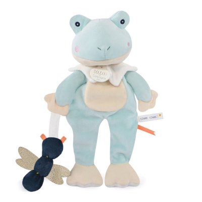 Set cadou Doudou - jucărie de pluș broască cu libelulă 27 cm