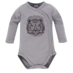 PINOKIO Body z długim rękawem na zatrzaski Le Tigre grey rozm. 56