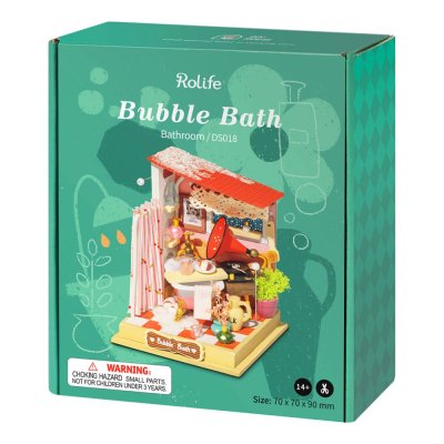 RoboTime 3D dřevěná skládačka Miniatura domečku Bublinková koupel