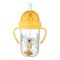 CANPOL BABIES Auslaufsicherer Becher mit Strohhalm und Gewicht Exotische Tiere 270 ml gelb, 6 Monate+