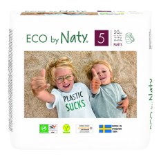 ECO BY NATY PANTS Jednorazowe pieluszki-majtki 5 (12-18 kg) 20 szt.