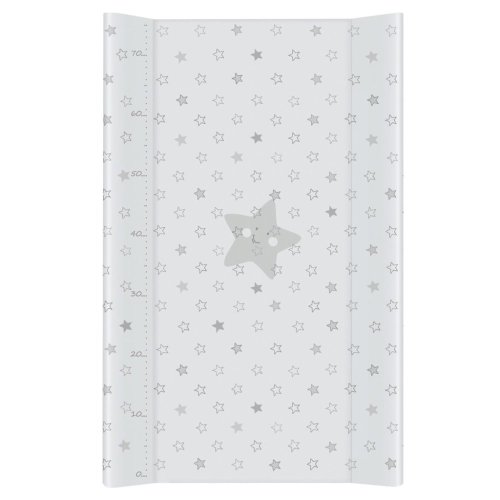 CEBA Changing mat 2-cornered with fixed board (50x80) Comfort Stars light gray