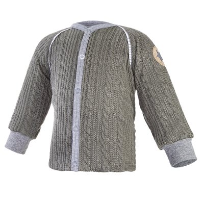 Outlast® gefütterte Jacke - Moosgrün/Streifen weißgrau meliert