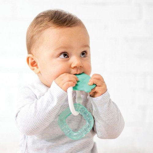 NATTOU Silicone teether with BPA-free cooling part green teddy bear