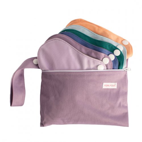 Cloth Menstrual Pads with Snaps - Set 6 pcs - Colour Palette