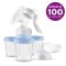 Tiralatte Philips AVENT. manuale latte con sistema VIA + Coppette assorbilatte monouso 24 pz