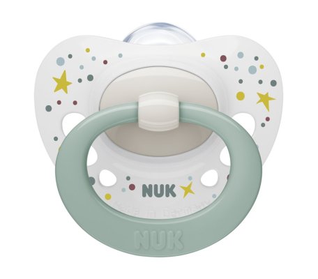 Pudełko NUK Dudlík Signature 0-6m biało-zielone