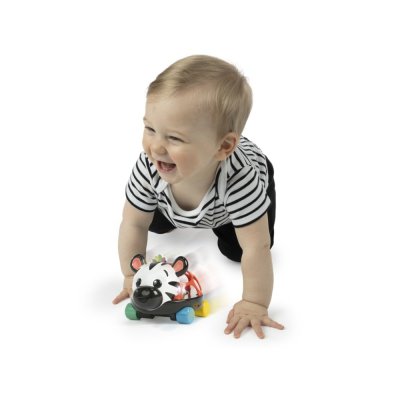 OBALL Autíčko a hrkálka 2v1 Curious Car zebra Zen™ 3m+