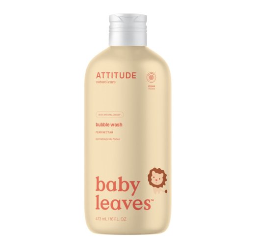 ATTITUDE Detská pena do kúpeľa Baby leaves s vôňou hruškové šťavy 473 ml