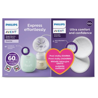 Philips AVENT Muttermilchpumpe elektrisch Essential SCF323/11+Geschenk