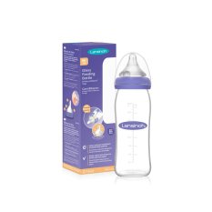 LANSINOH Szklana butelka dla niemowląt ze smoczkiem NaturalWave® (M) 240ml