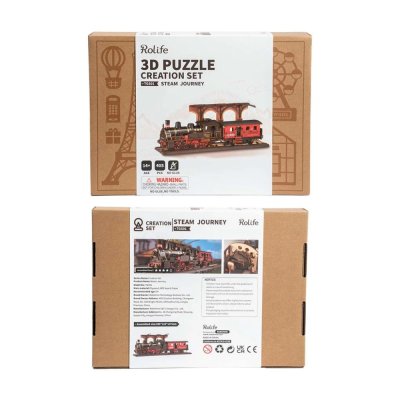 RoboTime 3D houten modelbouwpakket Vintage stoomlocomotief