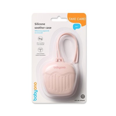 BABYONO Silikonhülle für Schnuller rosa 0m+