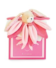 Doudou Poklon set - plišana mazilica zeko rozi 28 cm