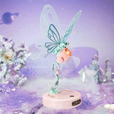 Puzzle 3D mécanique RoboTime Papillon rose