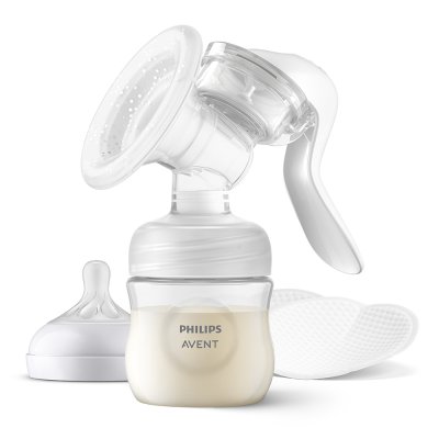 Tiralatte Philips AVENT. manuale latte + Coppette assorbilatte monouso 100 pz