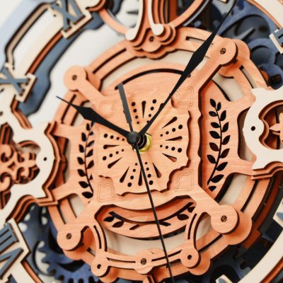 Puzzle 3D en bois RoboTime Miniature de maison Horloge murale