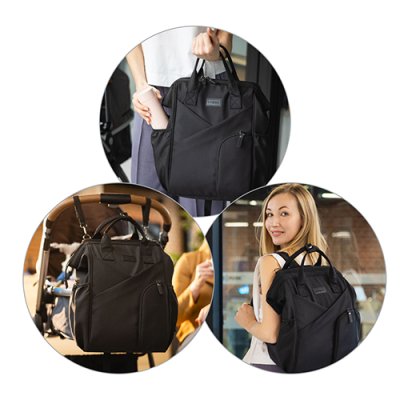 BABYONO Wickeltasche / Rucksack Modern Style black