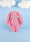 Doudou Lapin en peluche avec foulard rose 35 cm