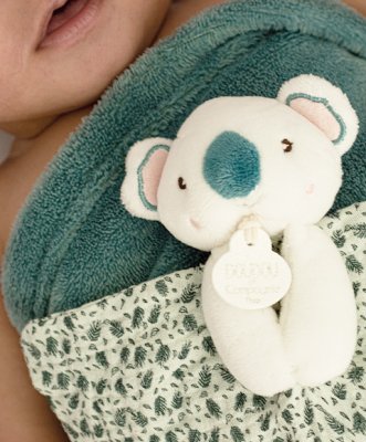 Coffret cadeau Doudou Koala heureux Yoca plaid et lange