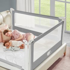 Varovalo za posteljo Monkey Mum® Popular - 150 cm - temno sivo - design